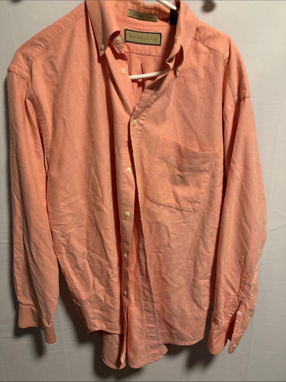 NATURAL LIFE Men's Button-Down Shirt - Peach